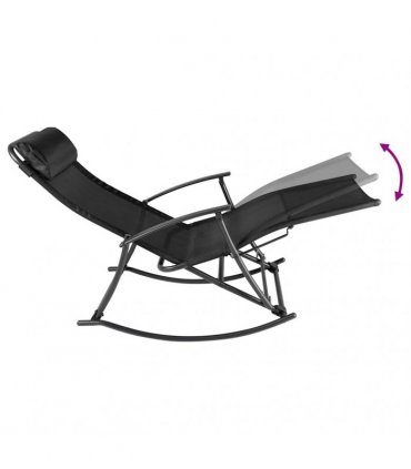 vidaXL Garden Chair | Black | Steel | Standard | Foldable | Garden Chair