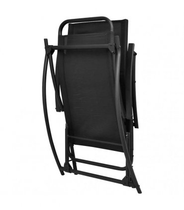 vidaXL Garden Chair | Black | Steel | Standard | Foldable | Garden Chair