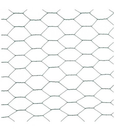 vidaXL Chicken Wire Fence Steel with PVC Coating 25x1.2 m Green