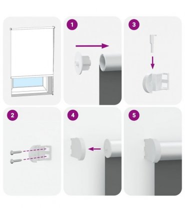 vidaXL Roller Blind Blackout Light Grey 125x210 cm Fabric Width 121.6 cm Polyester