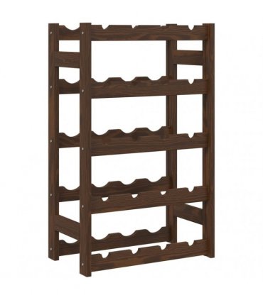 vidaXL Wine Rack for 20 Bottles Brown Solid Wood Pine