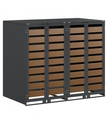 vidaXL Wheelie Bin Storage for 2 Bins Anthracite 136 x 77.5 x 115.5 cm