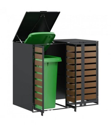 vidaXL Wheelie Bin Storage for 2 Bins Anthracite 136 x 77.5 x 115.5 cm