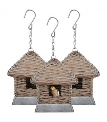 vidaXL Bird Houses 3 pcs Wicker