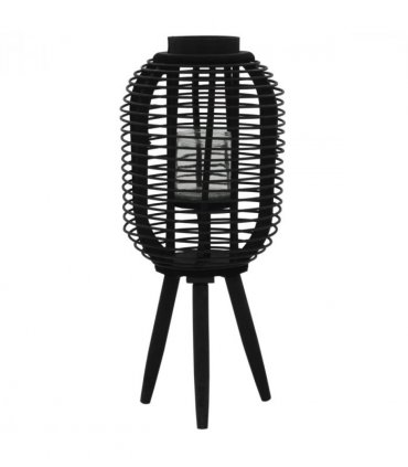vidaXL Freestanding Candle Lantern Holder Bamboo Black