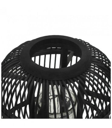 vidaXL Freestanding Candle Lantern Holder Bamboo Black
