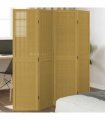 vidaXL Room Divider 4 Panels Brown Solid Wood Paulownia
