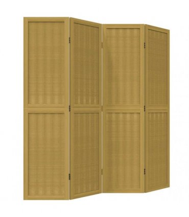 vidaXL Room Divider 4 Panels Brown Solid Wood Paulownia