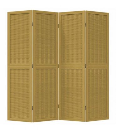 vidaXL Room Divider 4 Panels Brown Solid Wood Paulownia