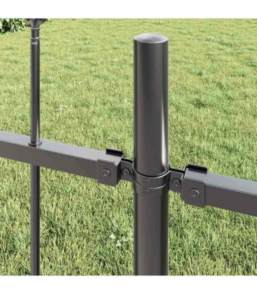 vidaXL Garden Fence 2 pcs Grey 3.4 x 1.2 m Powder-coated Steel