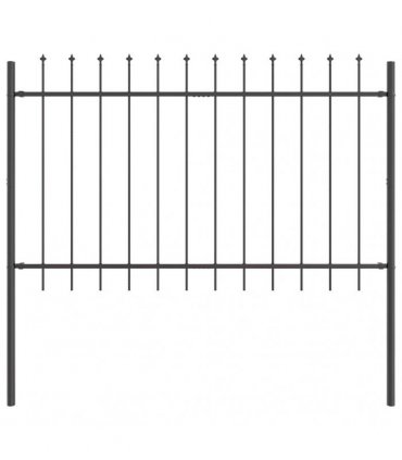 vidaXL Garden Fence 2 pcs Grey 3.4 x 1.2 m Powder-coated Steel