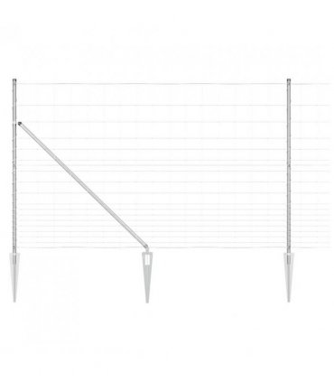 vidaXL Welded Wire Fence with Spikes 25 x 1.5 m Galvanised Steel Mesh
