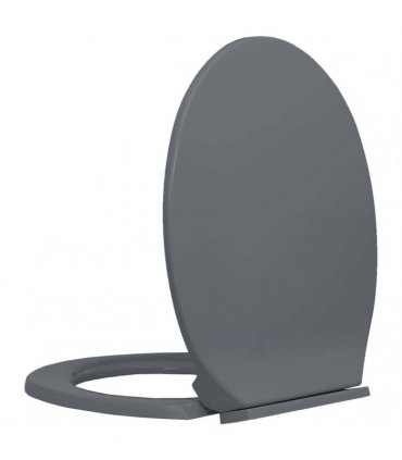 vidaXL Soft-Close Toilet Seat Grey Oval
