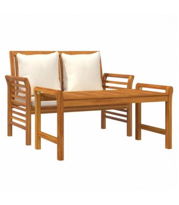vidaXL Garden Lounge Set | Cream White | Solid Acacia wood | 2-seater