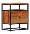 vidaXL Bedside Cabinet 40x30x50 cm Solid Reclaimed Wood and Steel