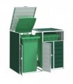 vidaXL Wheelie Bin Storage for Double Bins Green 144x81x113 cm Steel