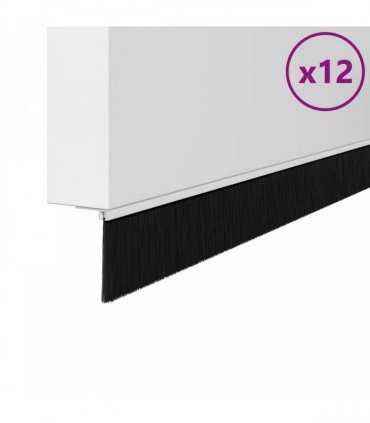 vidaXL Self-adhesive Door Brush Seals 12 pcs White 100 cm