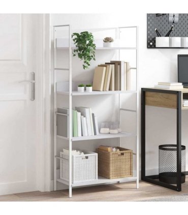 vidaXL 4-Layer Book Shelf White 60x27.6x124.5 cm Engineered Wood