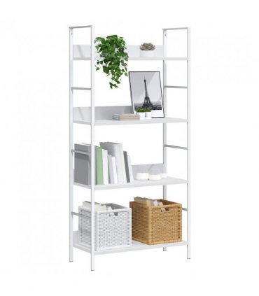 vidaXL 4-Layer Book Shelf White 60x27.6x124.5 cm Engineered Wood