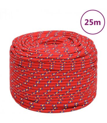 vidaXL Boat Rope Red 8 mm 25 m Polypropylene