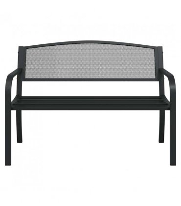 vidaXL Garden Bench | Black | Powder-Coated Steel | Standard |  Durable