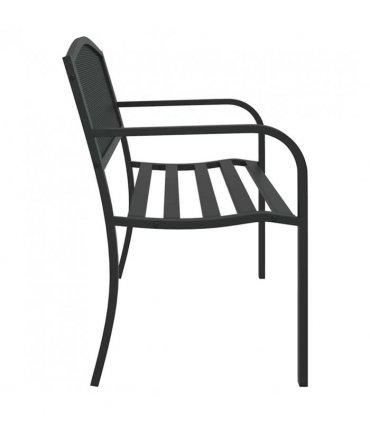 vidaXL Garden Bench | Black | Powder-Coated Steel | Standard |  Durable