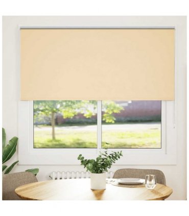 vidaXL Roller Blind Blackout Beige 160x175 cm Fabric Width 156.6 cm Polyester