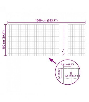 vidaXL Euro Fence Steel 10x1 m Grey