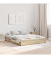 vidaXL Storage Bed Frame Sonoma Oak 140 x 190 cm Engineered Wood