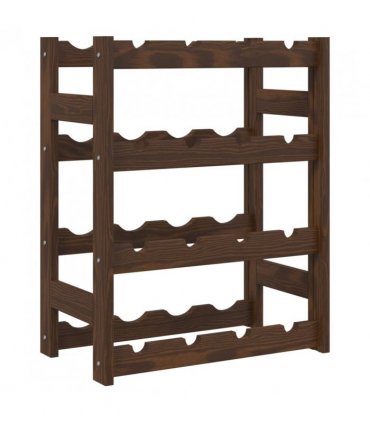vidaXL Wine Rack for 16 Bottles Brown Solid Wood Pine