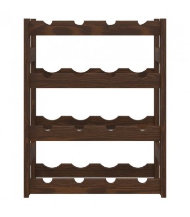 vidaXL Wine Rack for 16 Bottles Brown Solid Wood Pine