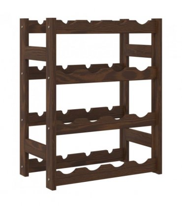 vidaXL Wine Rack for 16 Bottles Brown Solid Wood Pine