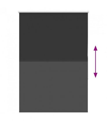 vidaXL Roller Blind Blackout Black 115x175 cm Fabric Width 110.7 cm Polyester