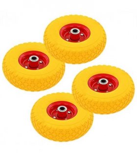 vidaXL Sack Truck Wheels 4 pcs Solid PU 3.00-4 (245x82)