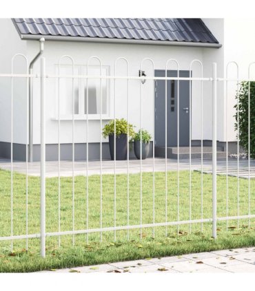 vidaXL Garden Fence 3 pcs Grey 5.1 x 0.6 m Powder-coated Steel