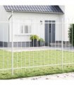 vidaXL Garden Fence 3 pcs Grey 5.1 x 0.6 m Powder-coated Steel