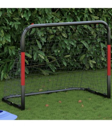 vidaXL Soccer Goal with Net Red and Black 90x48x71 cm Steel