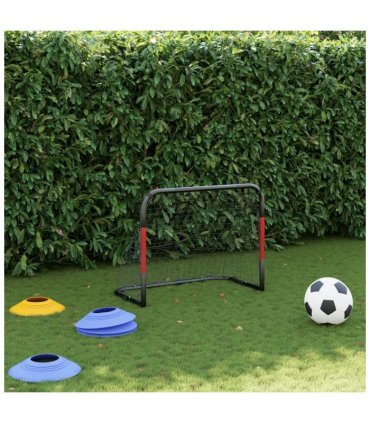 vidaXL Soccer Goal with Net Red and Black 90x48x71 cm Steel