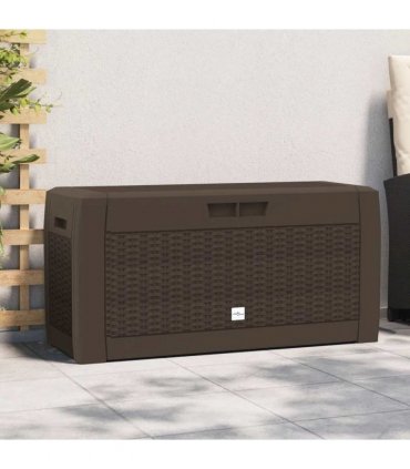 vidaXL Garden Storage Box Brown 119x48x60 cm PP