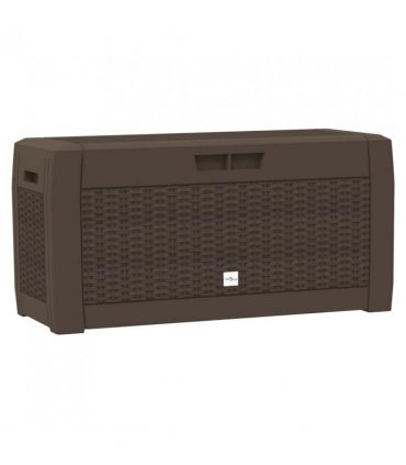 vidaXL Garden Storage Box Brown 119x48x60 cm PP