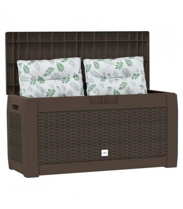vidaXL Garden Storage Box Brown 119x48x60 cm PP