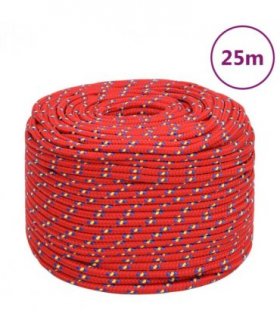 vidaXL Boat Rope Red 10 mm 25 m Polypropylene