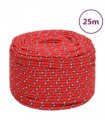 vidaXL Boat Rope Red 10 mm 25 m Polypropylene