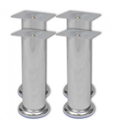 vidaXL Round Sofa Legs 8 pcs Chrome 180 mm