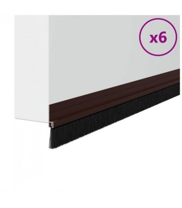 vidaXL Self-adhesive Door Brush Seals 6 pcs Brown 100 cm