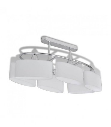 vidaXL Ceiling Lamp | Set of 2 | Chrome, White | Metal, Glass | Medium
