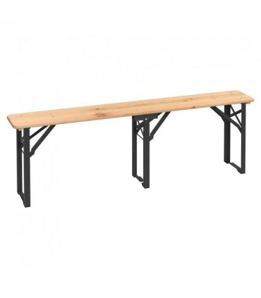 vidaXL Beer Table Set | Dark Green, Natural Wood | Chinese Fir Wood, Metal