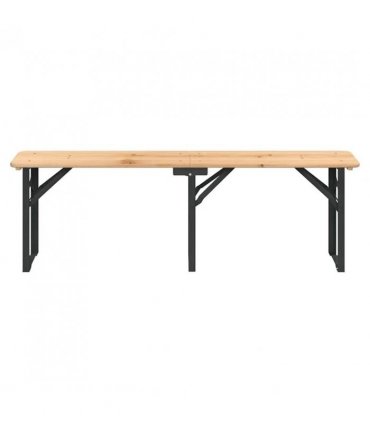 vidaXL Beer Table Set | Dark Green, Natural Wood | Chinese Fir Wood, Metal