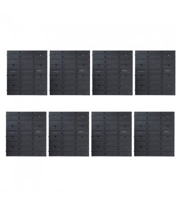 vidaXL 128 Piece Storage Bin Kit with Wall Panels Blue and Black