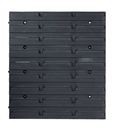 vidaXL 128 Piece Storage Bin Kit with Wall Panels Blue and Black